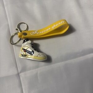 Assorted Silicone Air Jordan Sneaker Shoe 1 High Yellow and Black Keychain